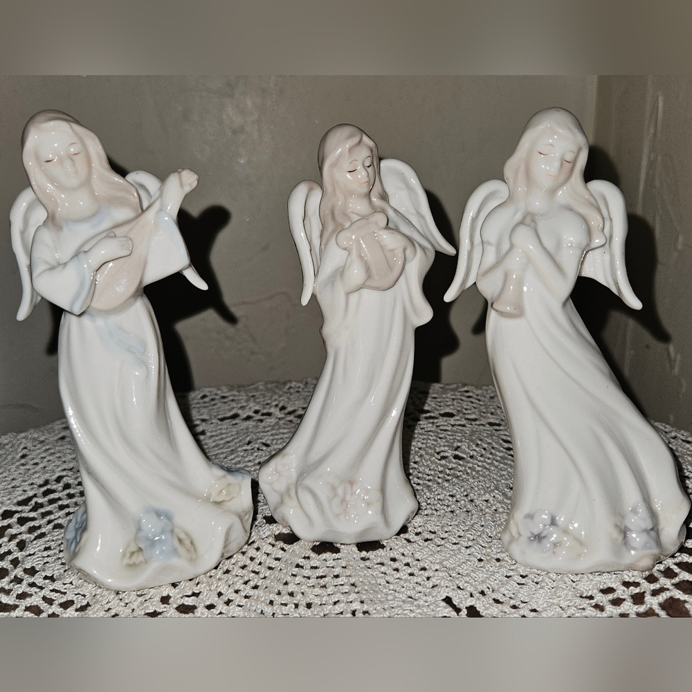 Elegant White Angel Figurines